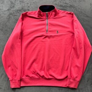Fairway & Greene F&G Tech Mens Pink Quarter Zip Golf Pullover Large